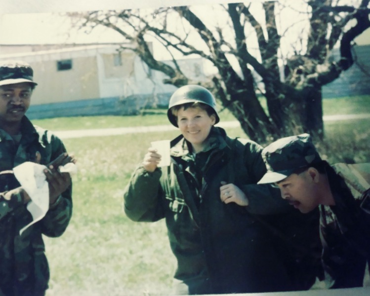 Ms. Kucer with two fellow member of the US Army.